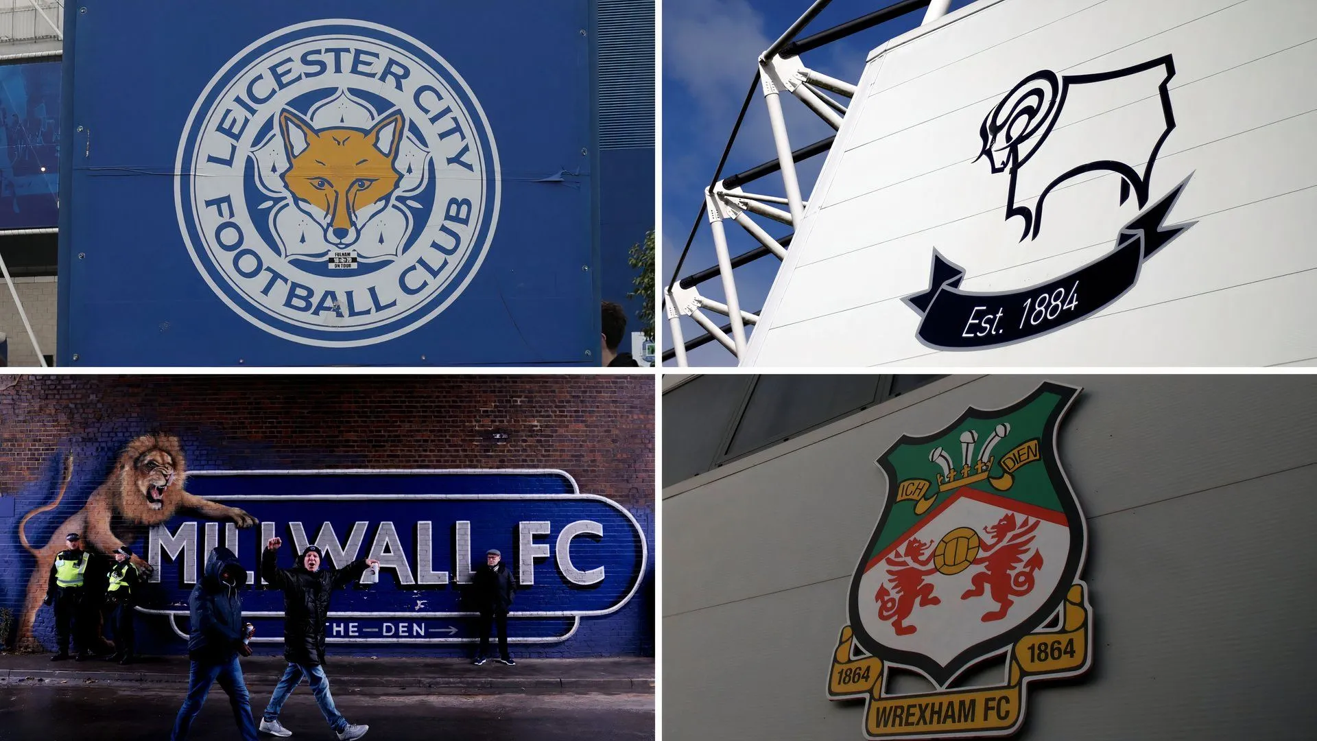 Logo Leicester City cùng các CLB khác tại giải đấu Anh