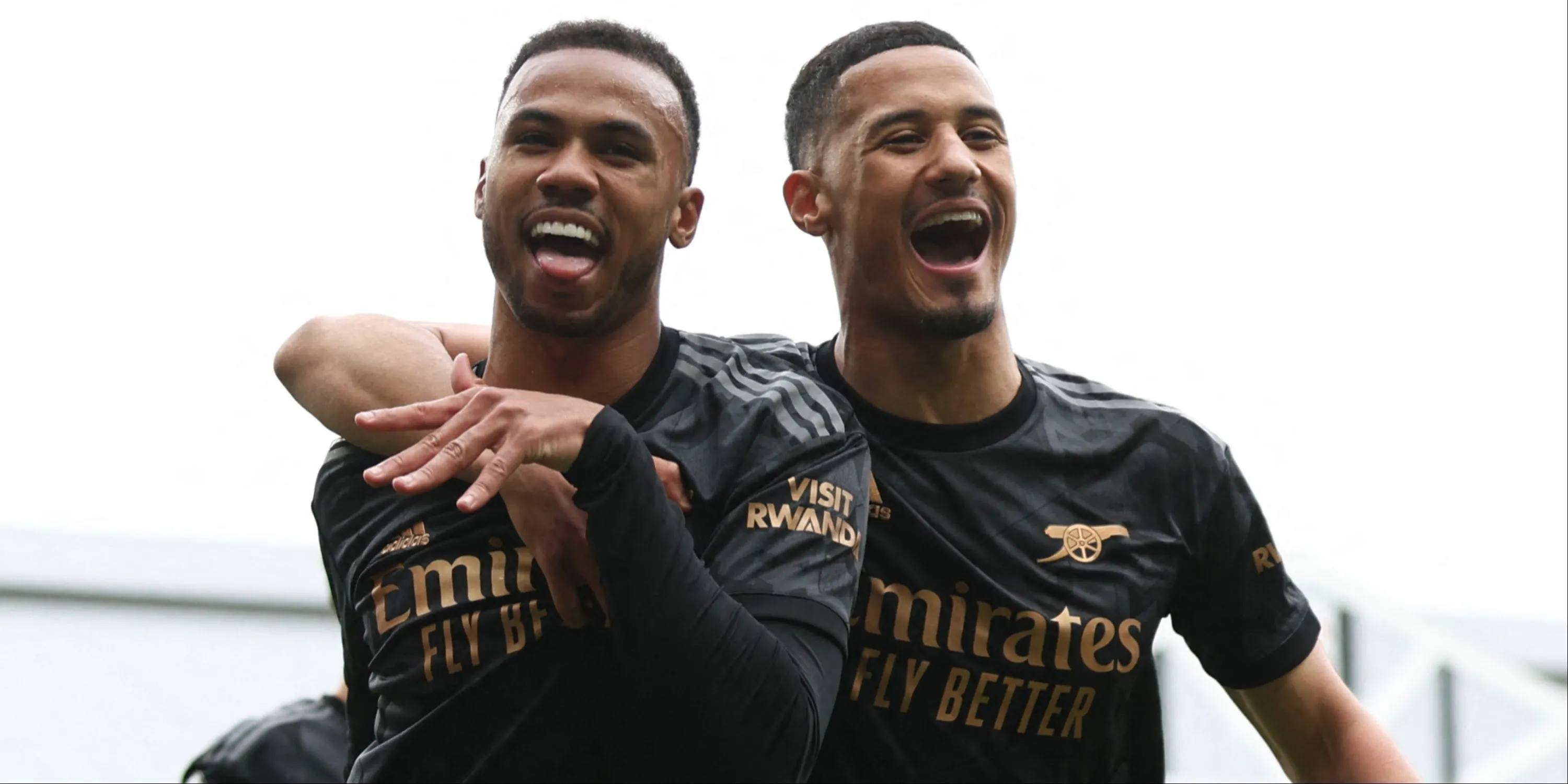 Cặp trung vệ William Saliba và Gabriel Magalhaes của Arsenal, bộ đôi phòng ngự thép ở Premier League.
