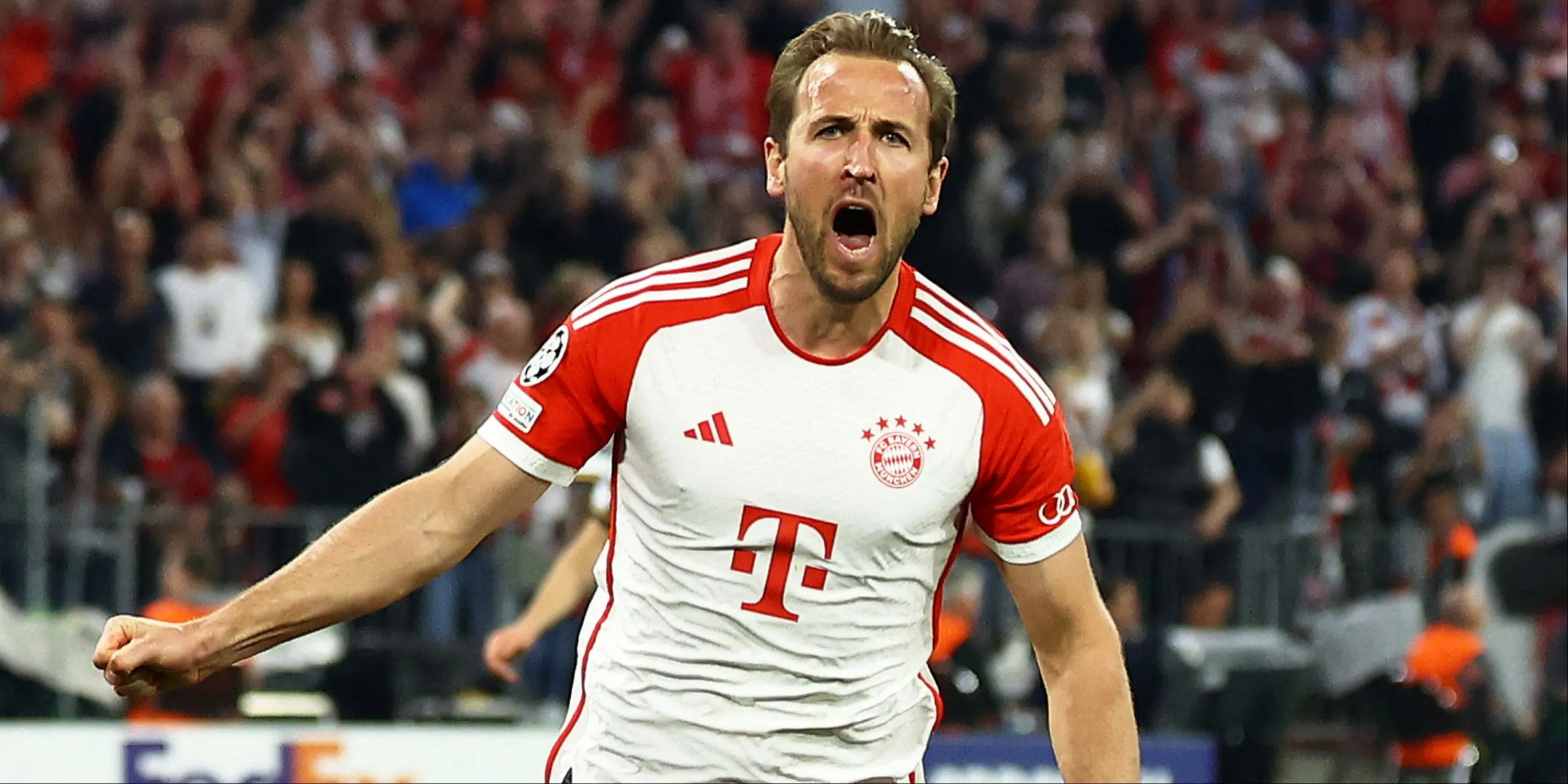 Harry Kane ăn mừng bàn thắng cho Bayern Munich