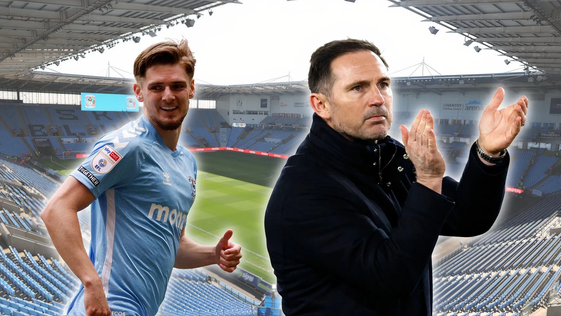 HLV Frank Lampard cùng Jack Rudoni, cầu thủ trẻ triển vọng của Coventry City