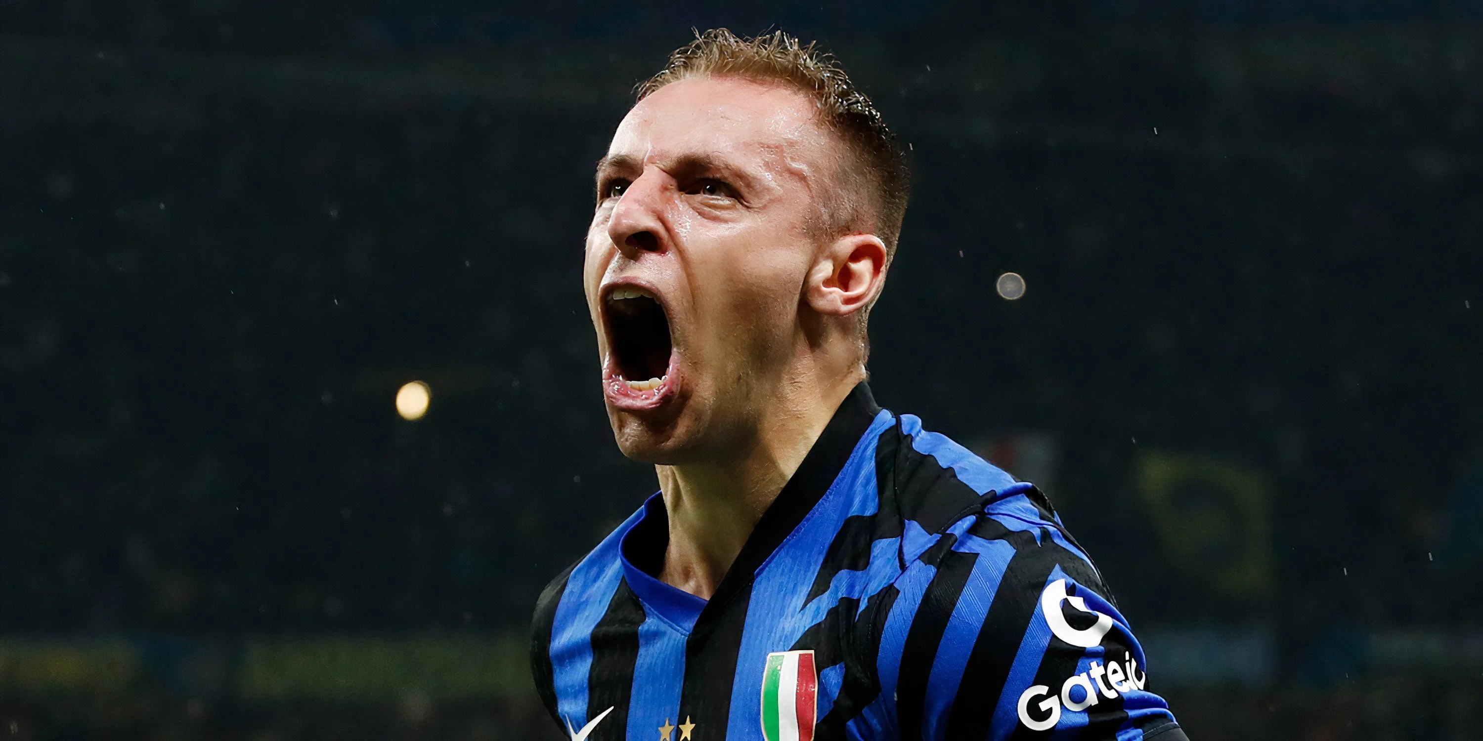 Tiền vệ Davide Frattesi trong trận đấu của Inter Milan tại Champions League